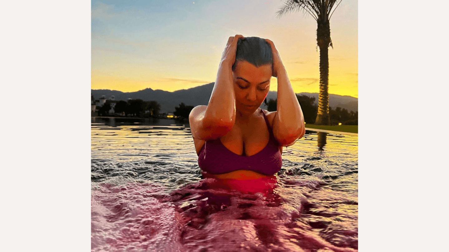 Please stop asking Kourtney Kardashian if she’s pregnant kourtney kardashian pool photo