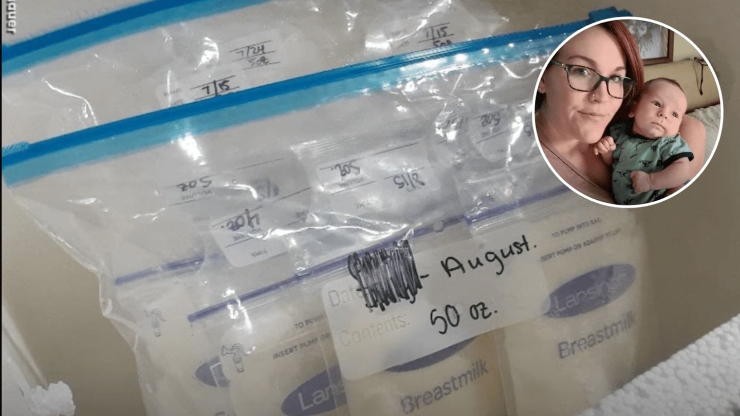Strangers are donating breastmilk to baby whose mom died of COVID Donated breastmilk with an inset of mom who died of COVID