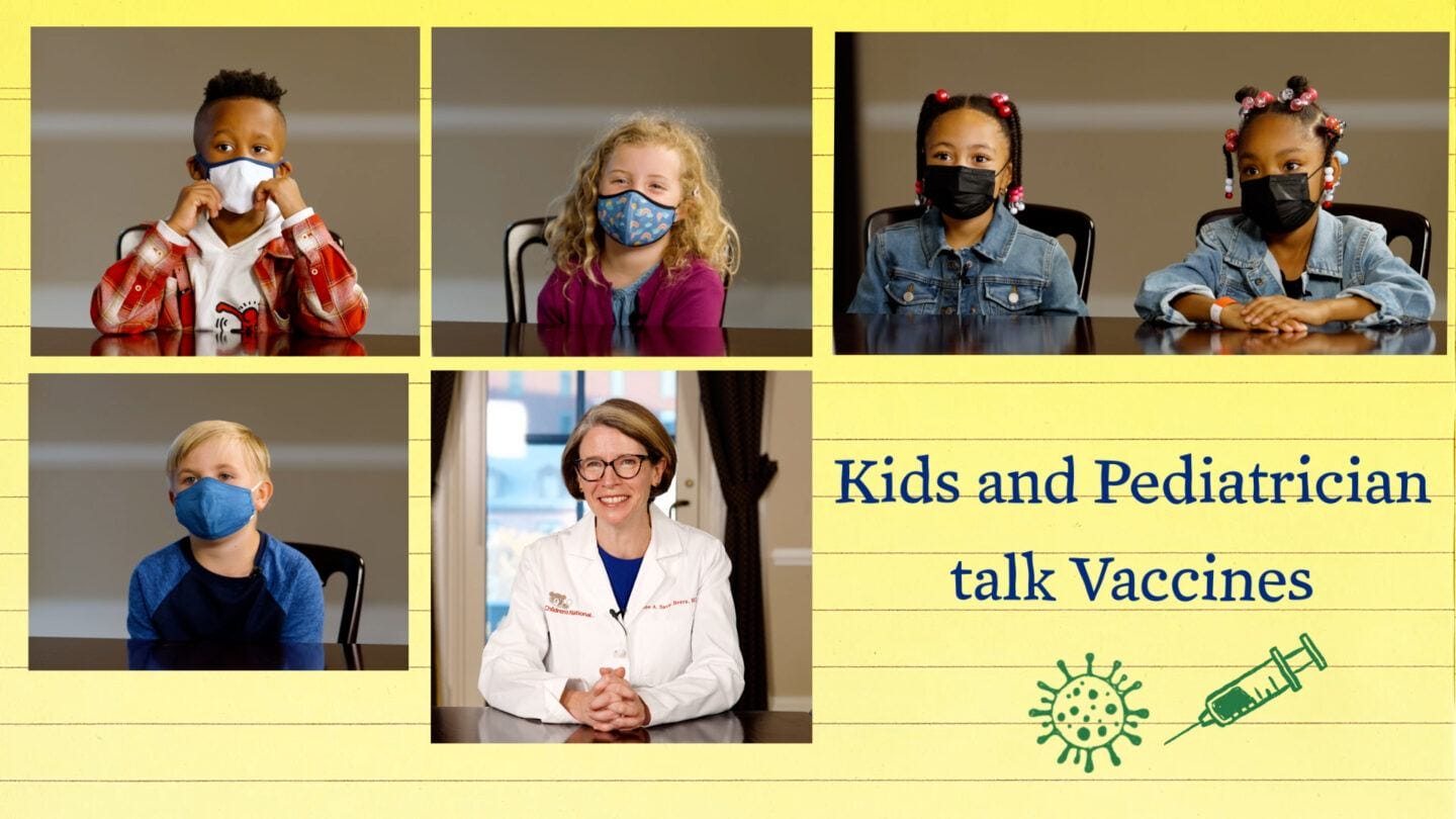 AAP President answers kids’ questions about the Covid vaccine in adorable video Screen grab of White House video about Kids and Pediatrician Talk Vaccines