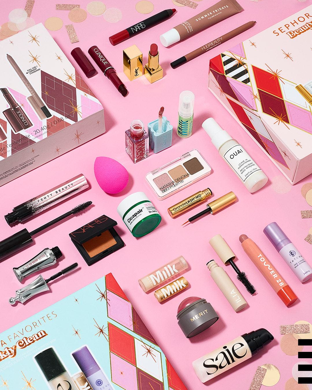 19 deals we can’t pass up during the spring Sephora sale makeup flat lay - sephora sale 2022