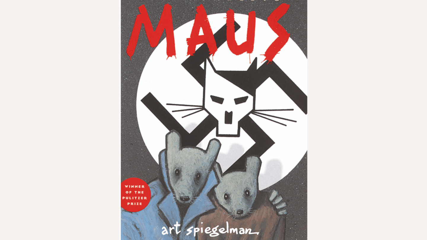 This book skyrocketed to #1 on Amazon after being banned by a Tennessee school board Maus book art cover