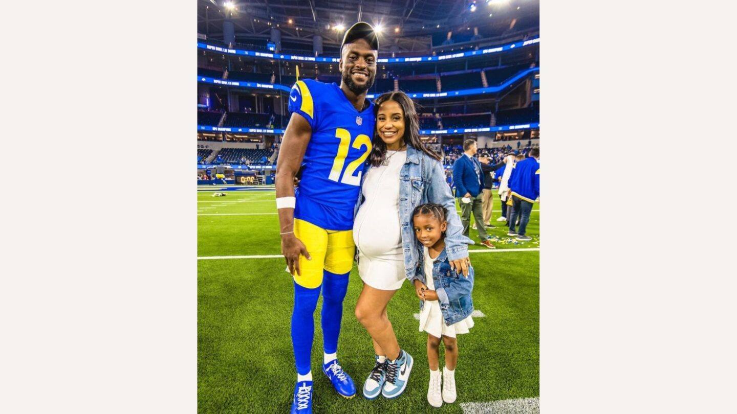 Wife of LA Rams’ wide receiver goes into labor mid-Super Bowl Rams' Van Jefferson and family at Super Bowl