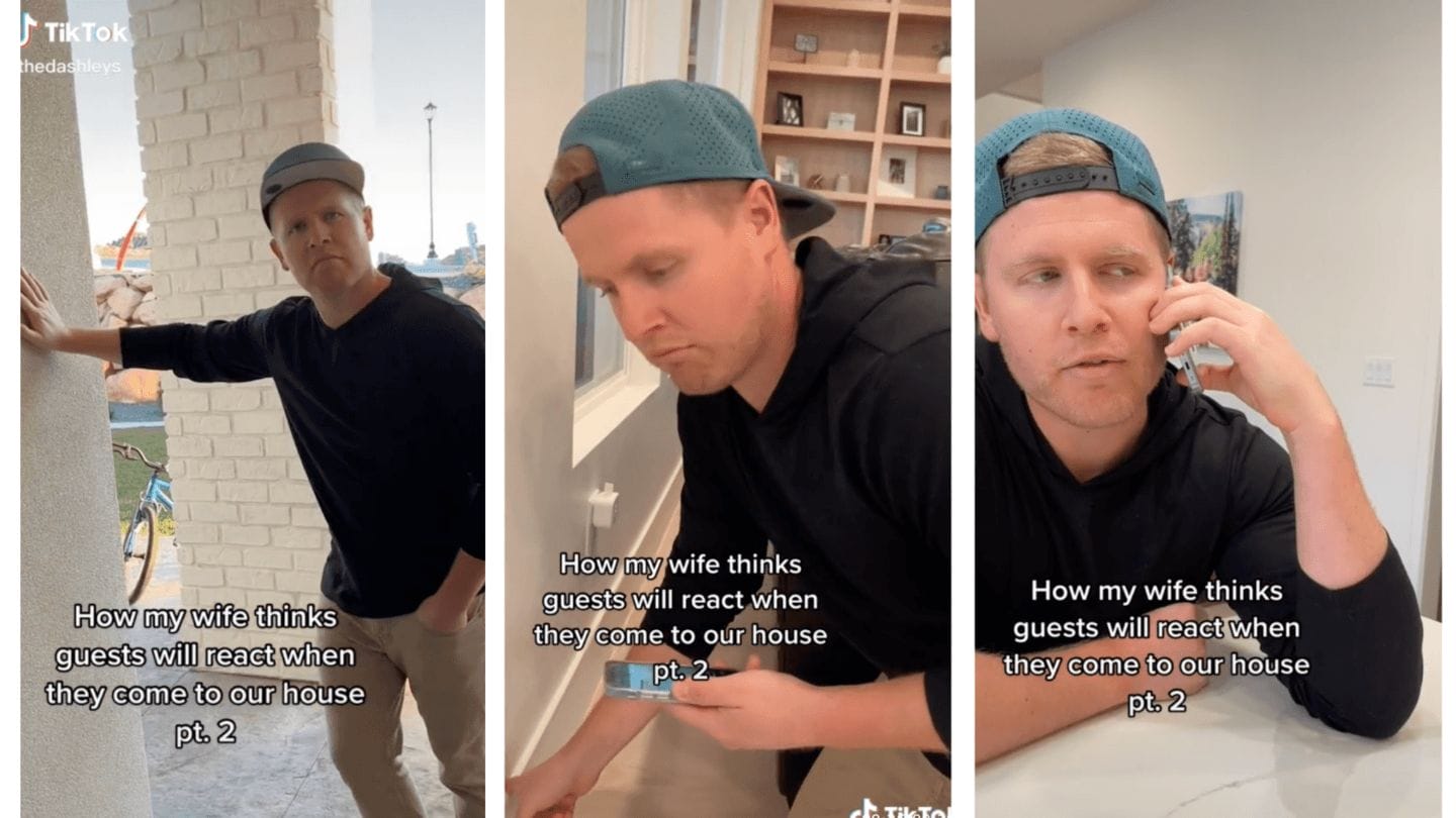 Husband hilariously parodies how his wife thinks guests react in viral TikTok Viral TikTok screenshots of dad