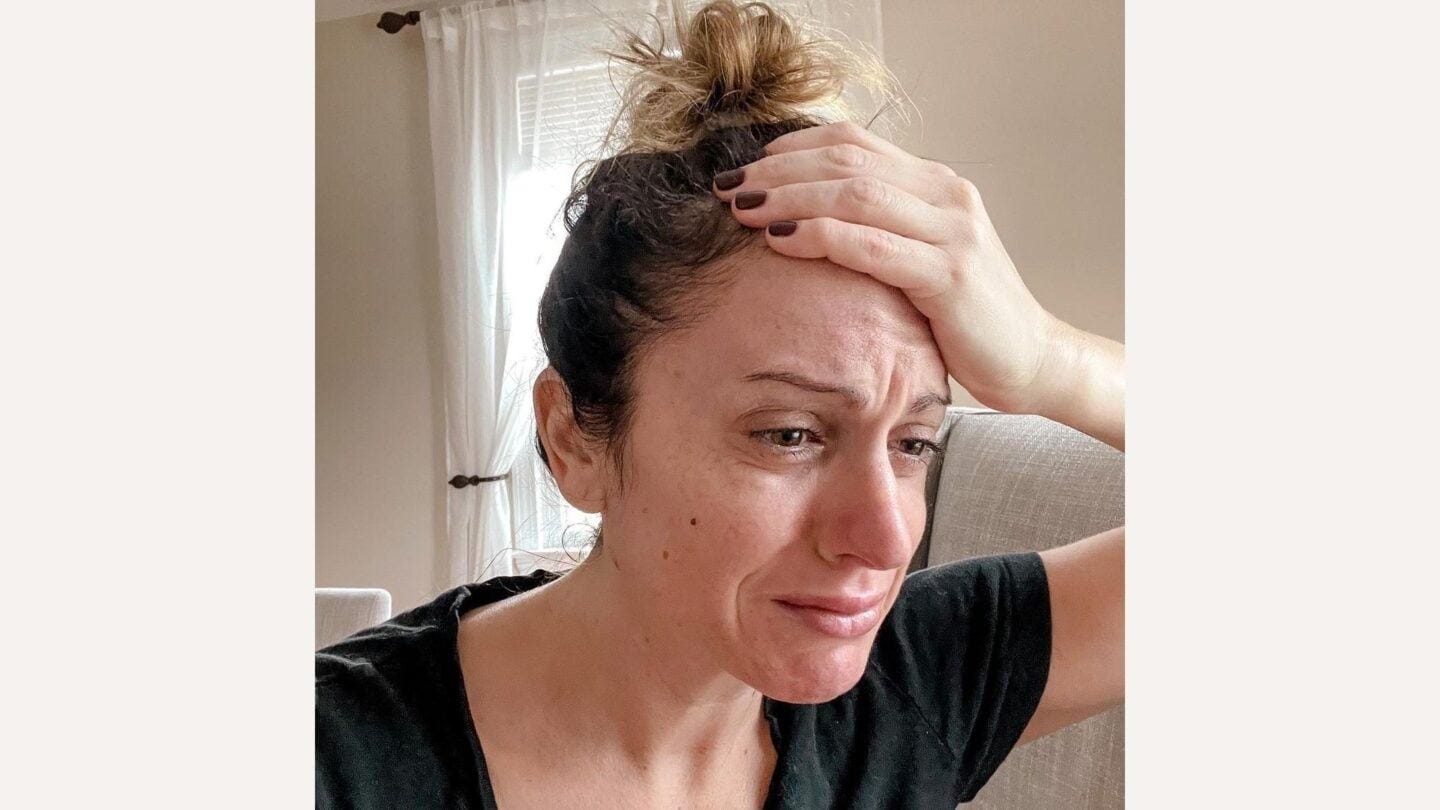 Sometimes, motherhood is just too much woman crying