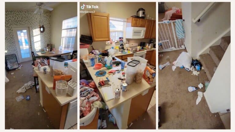 Self-described ‘Messy Mama’ goes viral on TikTok messy house screenshot from TikTok