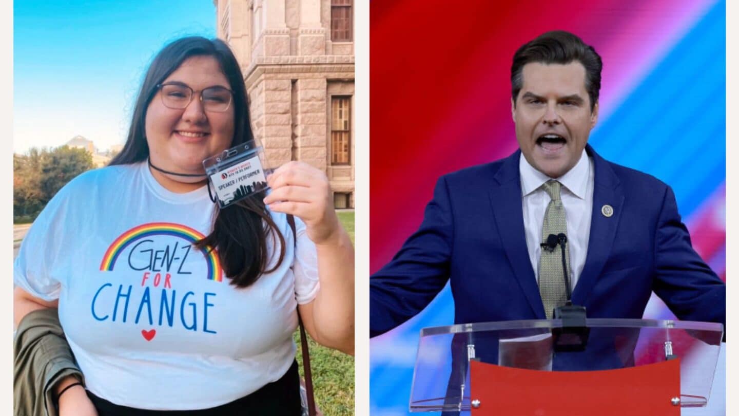 Teen activist raises nearly $170,000 for abortion funds after Rep. Matt Gaetz body-shamed her Olivia Julianna and Matt Gaetz