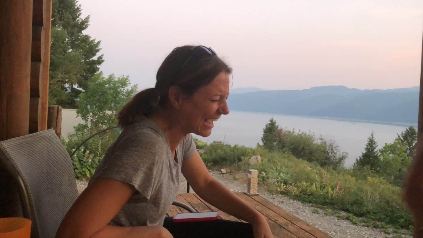 Woman laughing