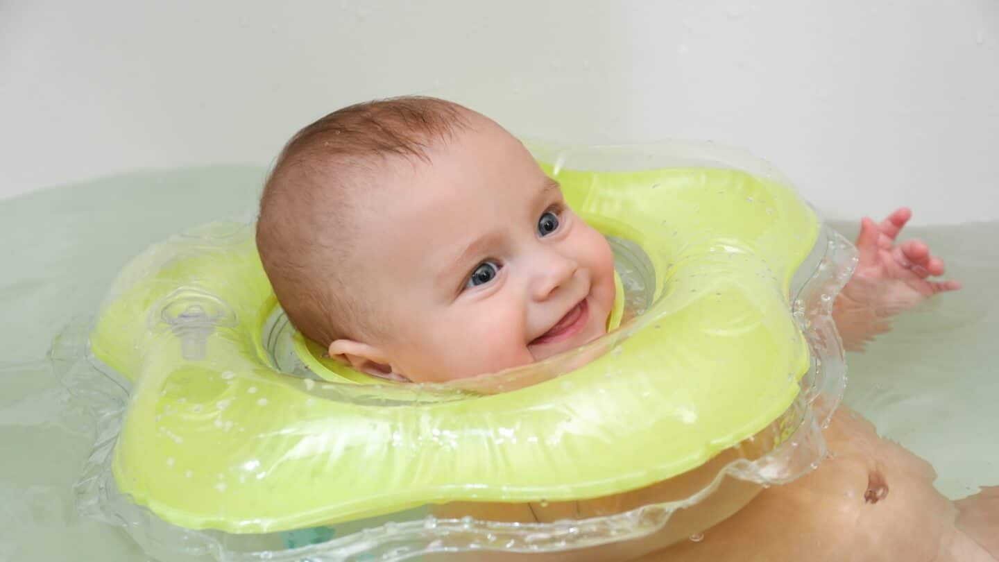 FDA urges parents to stop using baby neck floats after one death and injury reported baby in neck flotation device