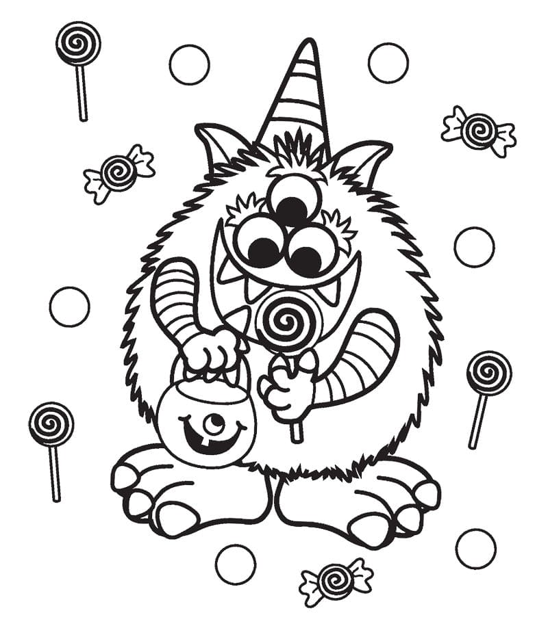 monster coloring page - Motherly