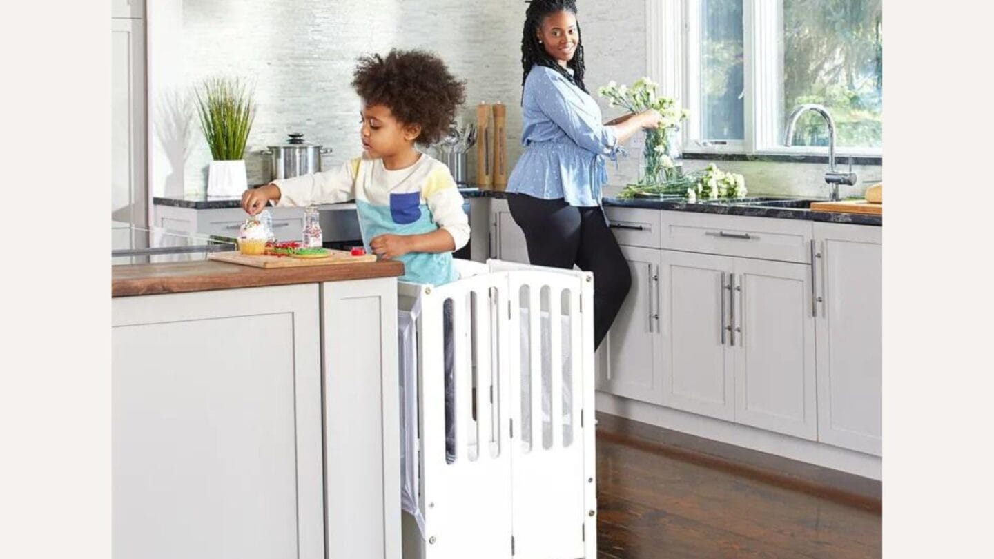 Wayfair’s Way Day Sale is coming: Here are 20 family-friendly products that are already on sale Little boy standing on a learning tower from the Wayfair sale
