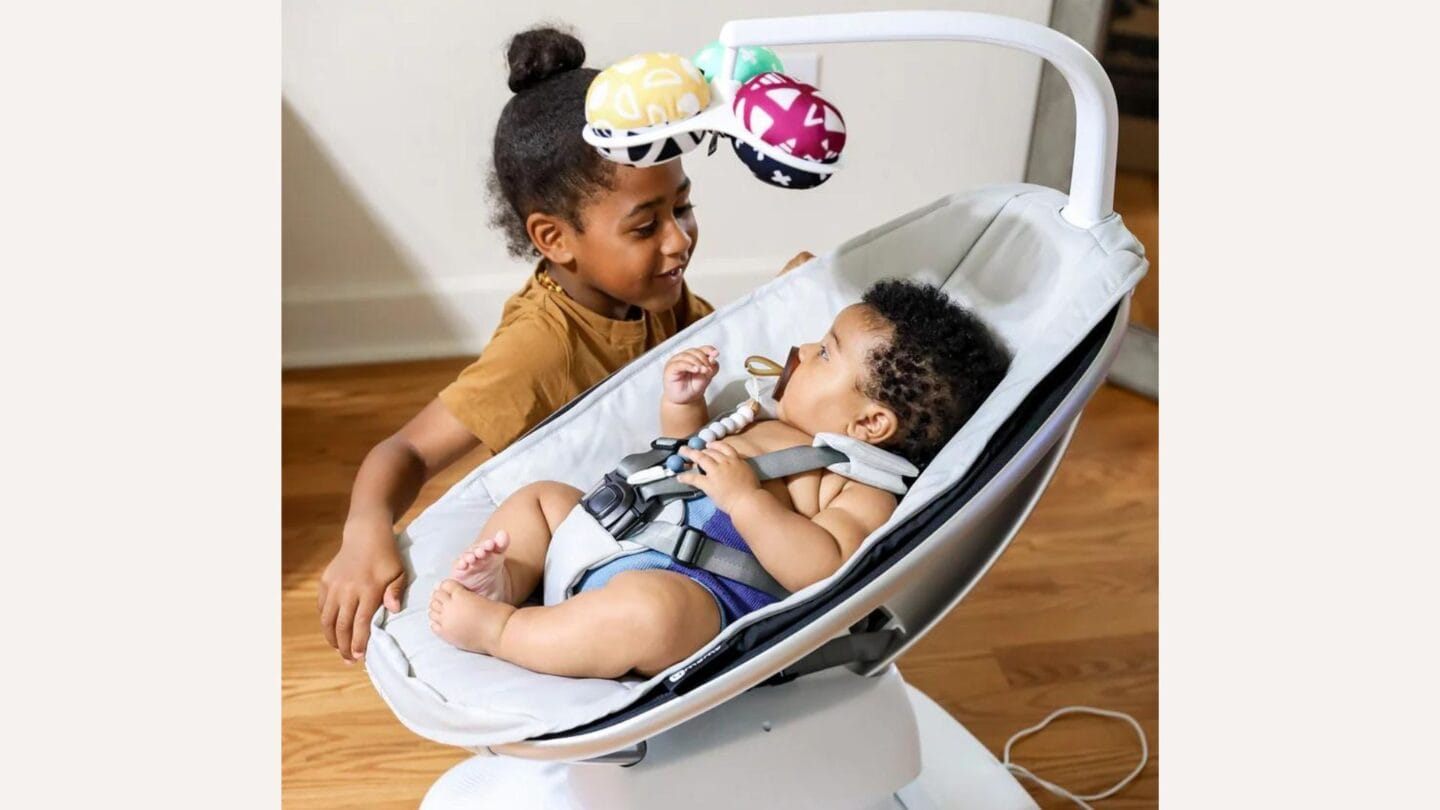 Over 2 million MamaRoo swings have been recalled—here’s what you need to know Baby sitting in Mamaroo swing