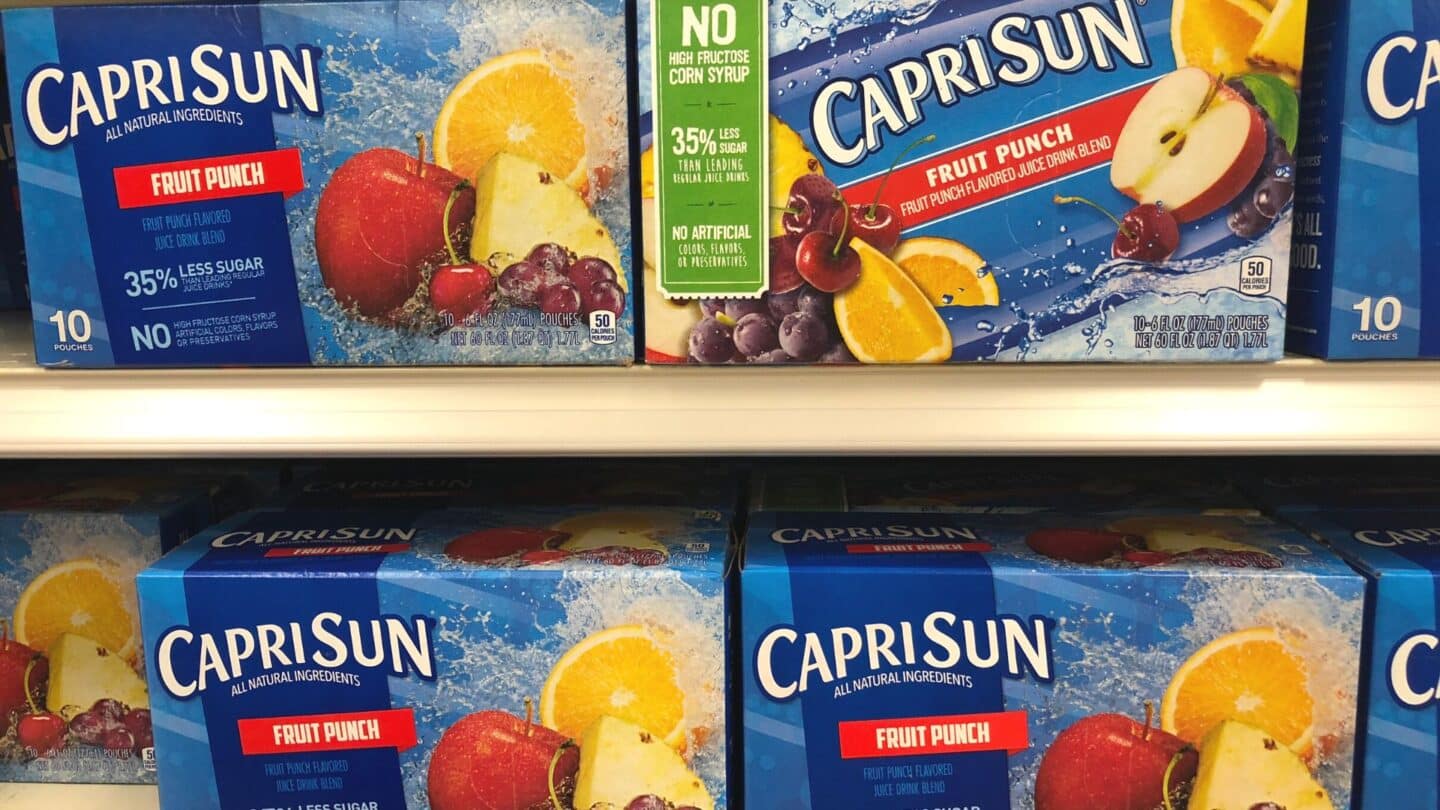 Capri Sun recalls over 230,000 drink pouches due to possible contamination several boxes of capri sun juice on grocery store shelves