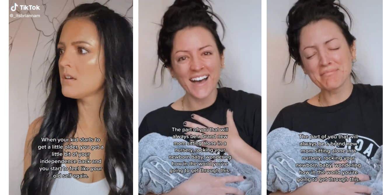 Hope you’re not wearing mascara while watching this mom’s viral TikTok about the phases of motherhood Screenshot of mom's viral TikTok about self-independence