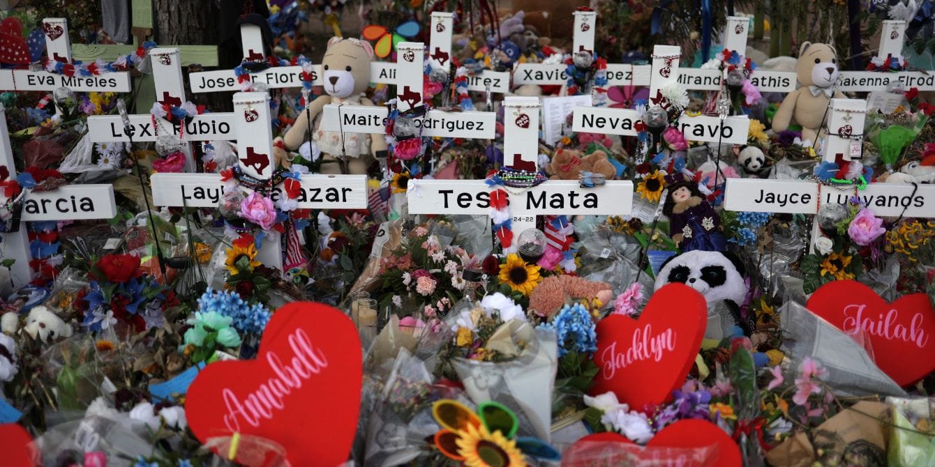 Texas school districts distribute student DNA kits in case of school shootings Robb Elementary memorial in Uvalde - texas school districts handing out student DNA kits