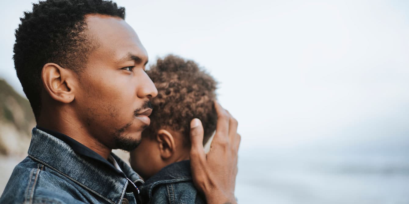 To my son: You won’t always need me like you do now father embracing son as he thinks about his love letter to his son