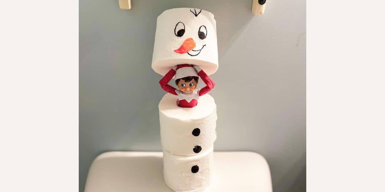 20 easy Elf on the Shelf ideas for magical Christmas fun all December long elf on the shelf hiding in toilet paper rolls- elf on the shelf ideas