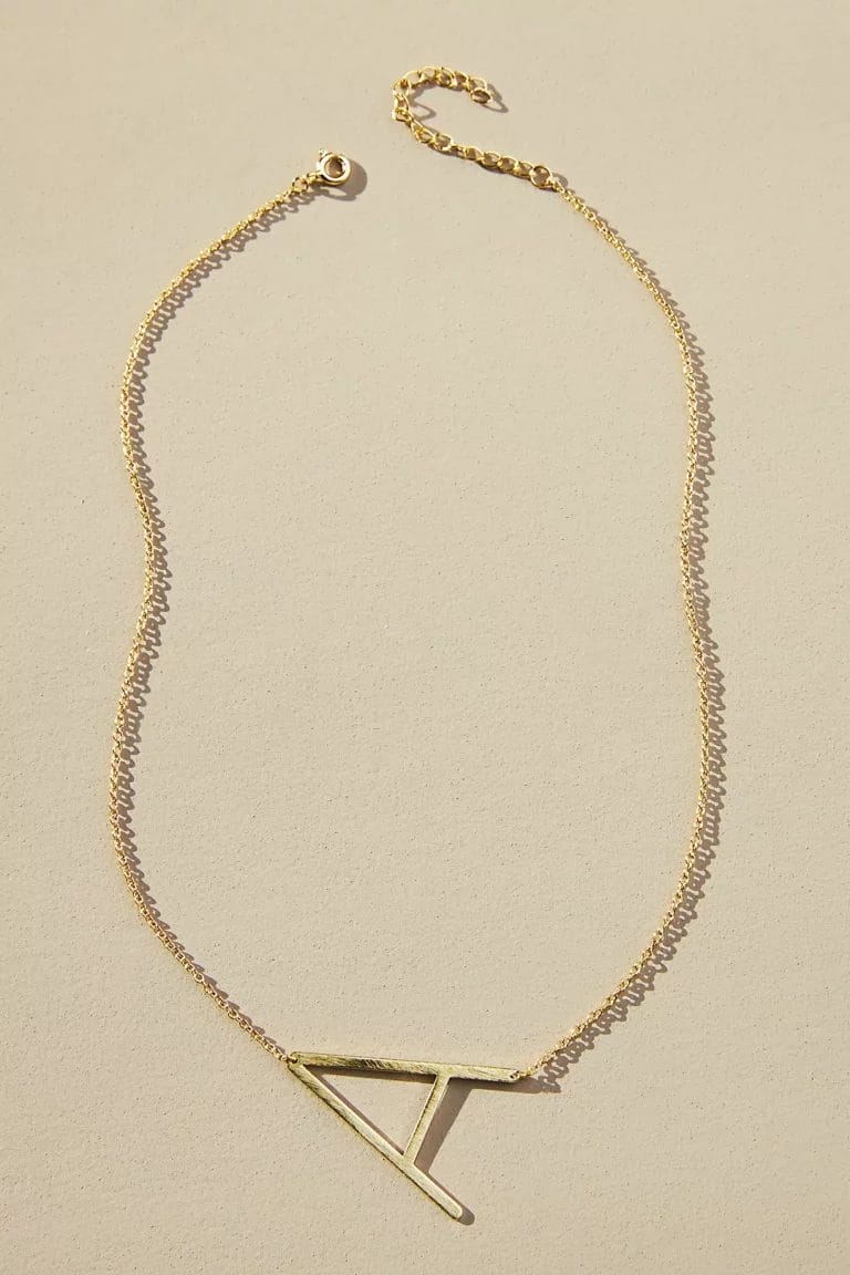Anthropologie Monogram Pendant Necklace