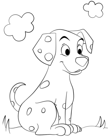 cute dalmatian dog coloring page - Motherly