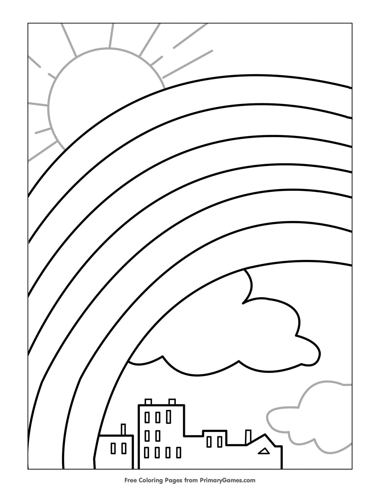 rainbow coloring page - Motherly