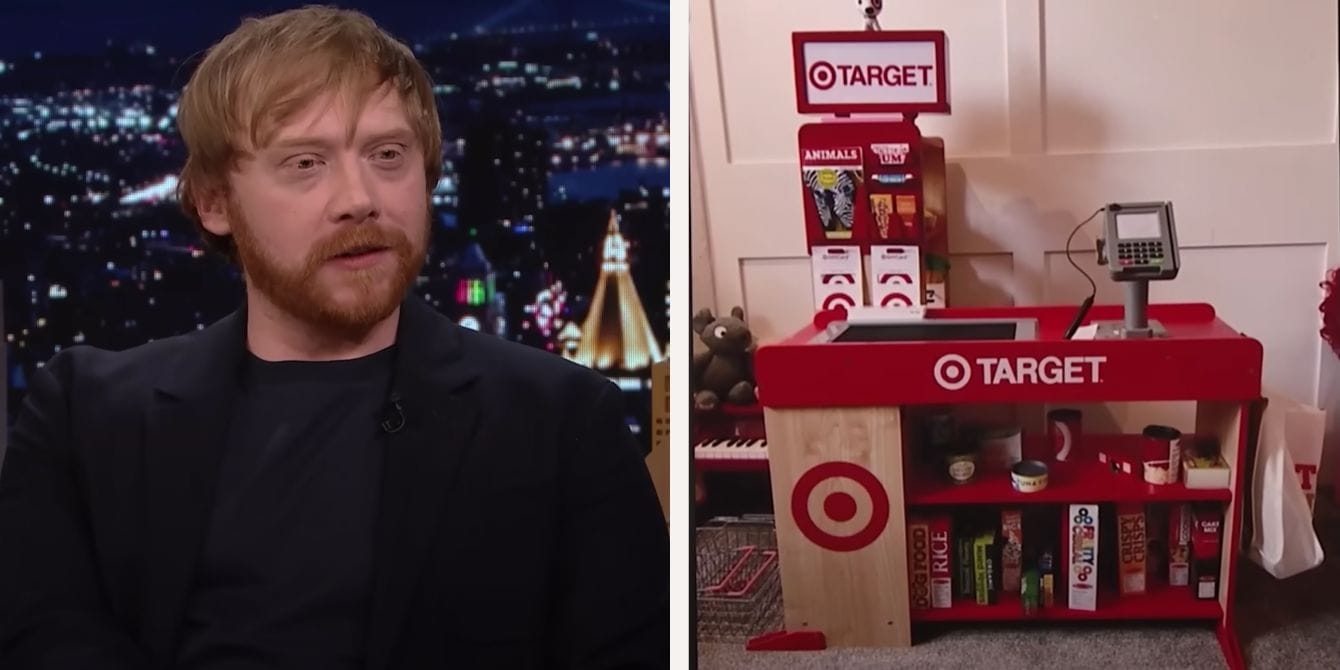 Rupert Grint is basically Dad of the Year for building his toddler her own Target store Rupert Grint on the Tonight Show