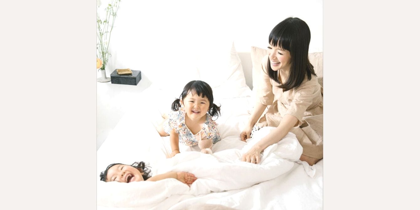 Marie Kondo has ‘kind of given up’ on tidying up—welcome to the club Marie Kondo playing with her children