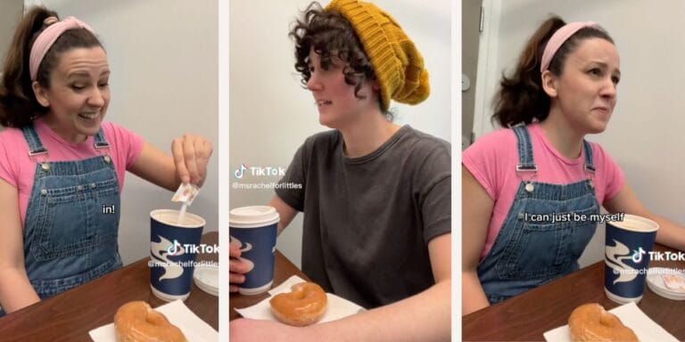 Ms. Rachel forgets how to hold adult conversations just like the rest of us Ms. Rachel and Elyse Myers in viral video