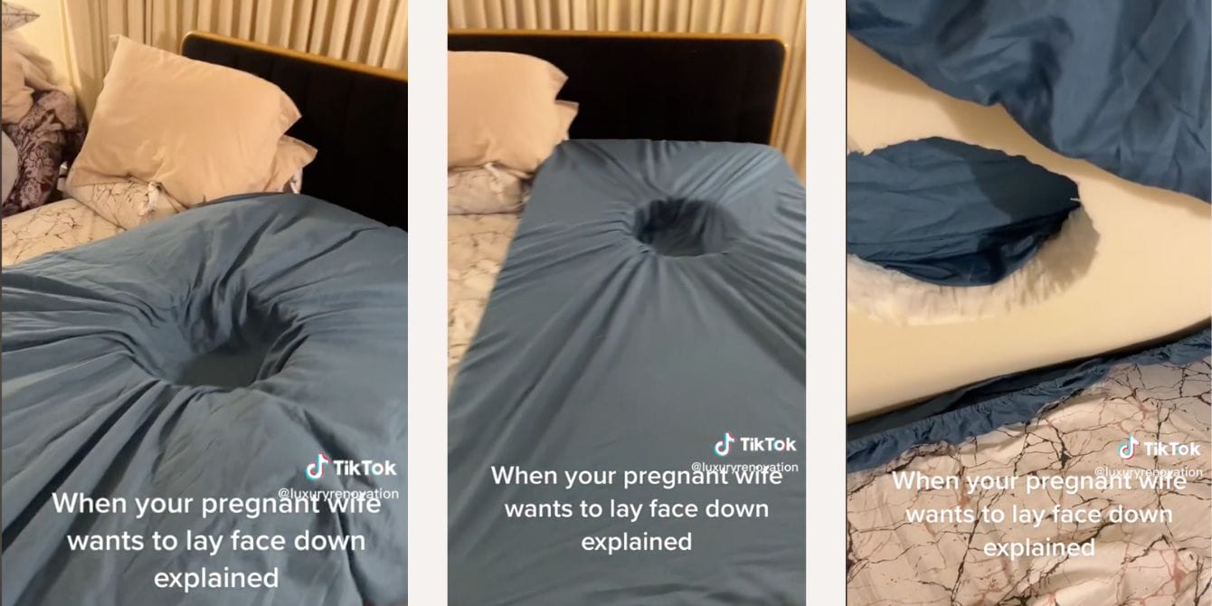 Husband’s viral sleeping ‘hack’ for his pregnant wife is just the best husband's viral tiktok- pregnancy sleeping hack