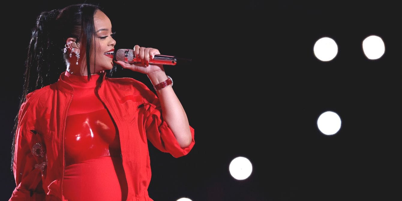 Rihanna welcomes baby #2! Rihanna performing at the 2023 Super Bowl halftime show