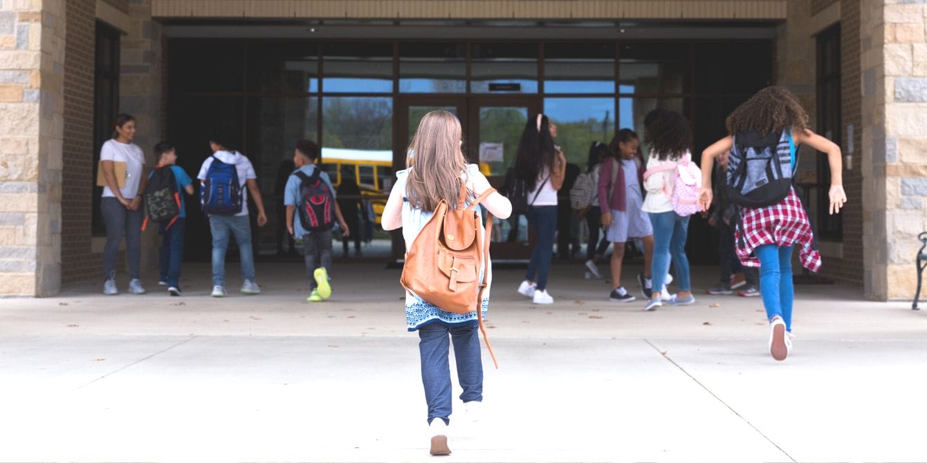 Florida bill would ban girls from talking about their periods in school Girls running into elementary school