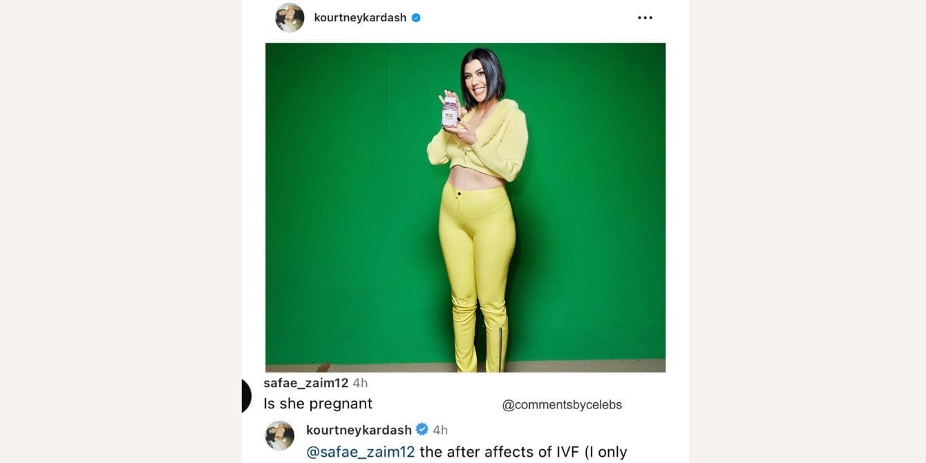 Kourtney Kardashian is once again forced to respond to pregnancy rumors screenshot instagram kourtney kardashian responds to pregnancy questions- kourtney kardashian pregnancy rumors