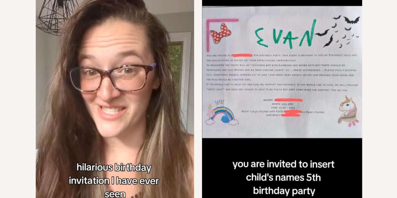 The parents who wrote this hilarious birthday party invitation deserve a gold medal Mom shares birthday party invitation
