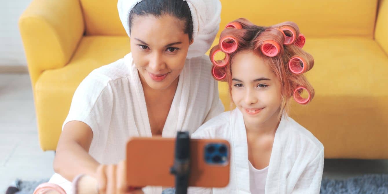 Some momfluencers are censoring their kids’ faces online—here’s why Mom influencer with daughter