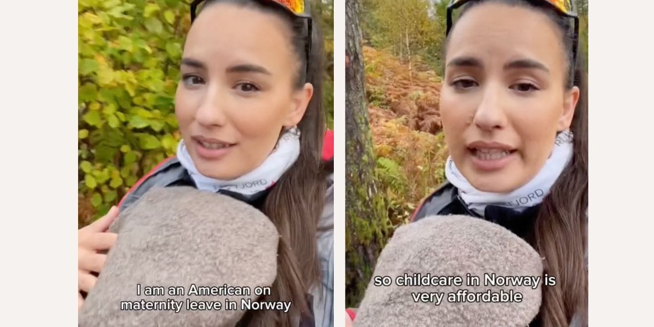 Mom’s viral TikTok shows Norway’s childcare—and it sounds freaking fantastic tiktok collage- childcare in norway