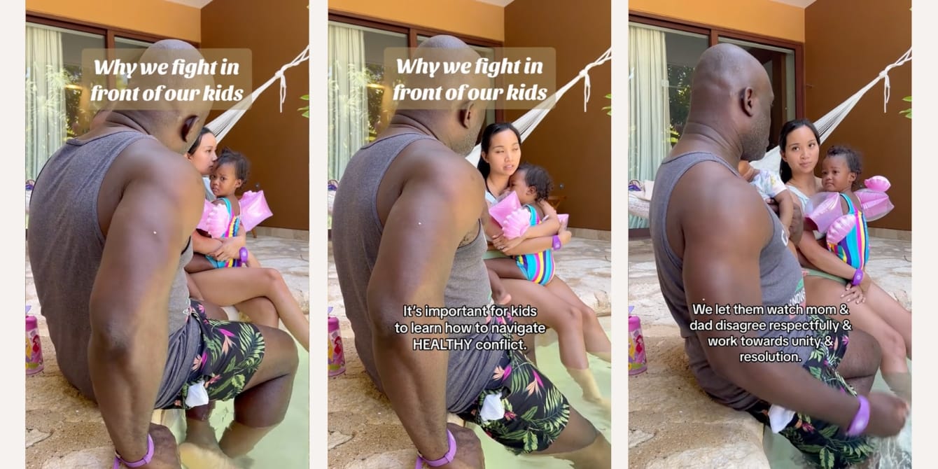 Parents share why they choose to fight in front of their kids in viral TikTok parents having disagreement in front of child fight parents fight
