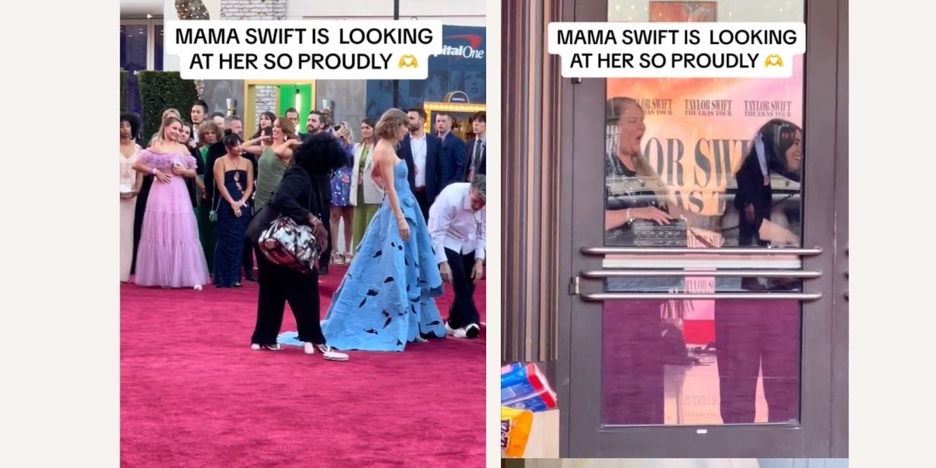 Taylor Swift’s mom is every proud parent at the ‘Eras Tour’ premiere