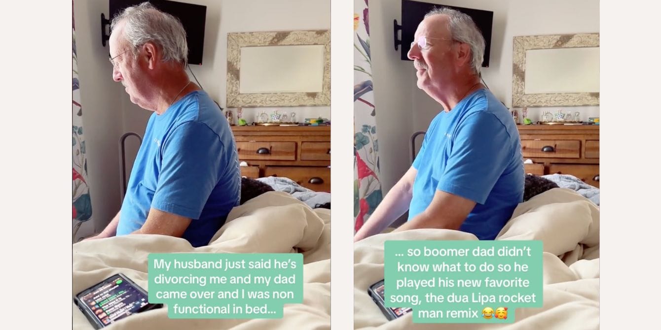 Sweet dad shows support for daughter after she finds out her husband is leaving her Dad supports daughter during divorce in viral TikTok