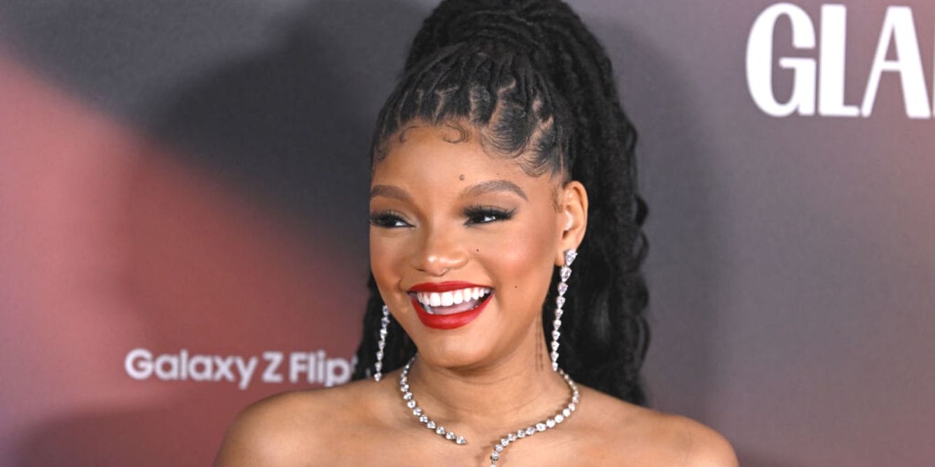 Halle Bailey responds to fans who are saying she has ‘pregnancy nose’ Halle Bailey red carpet 2023