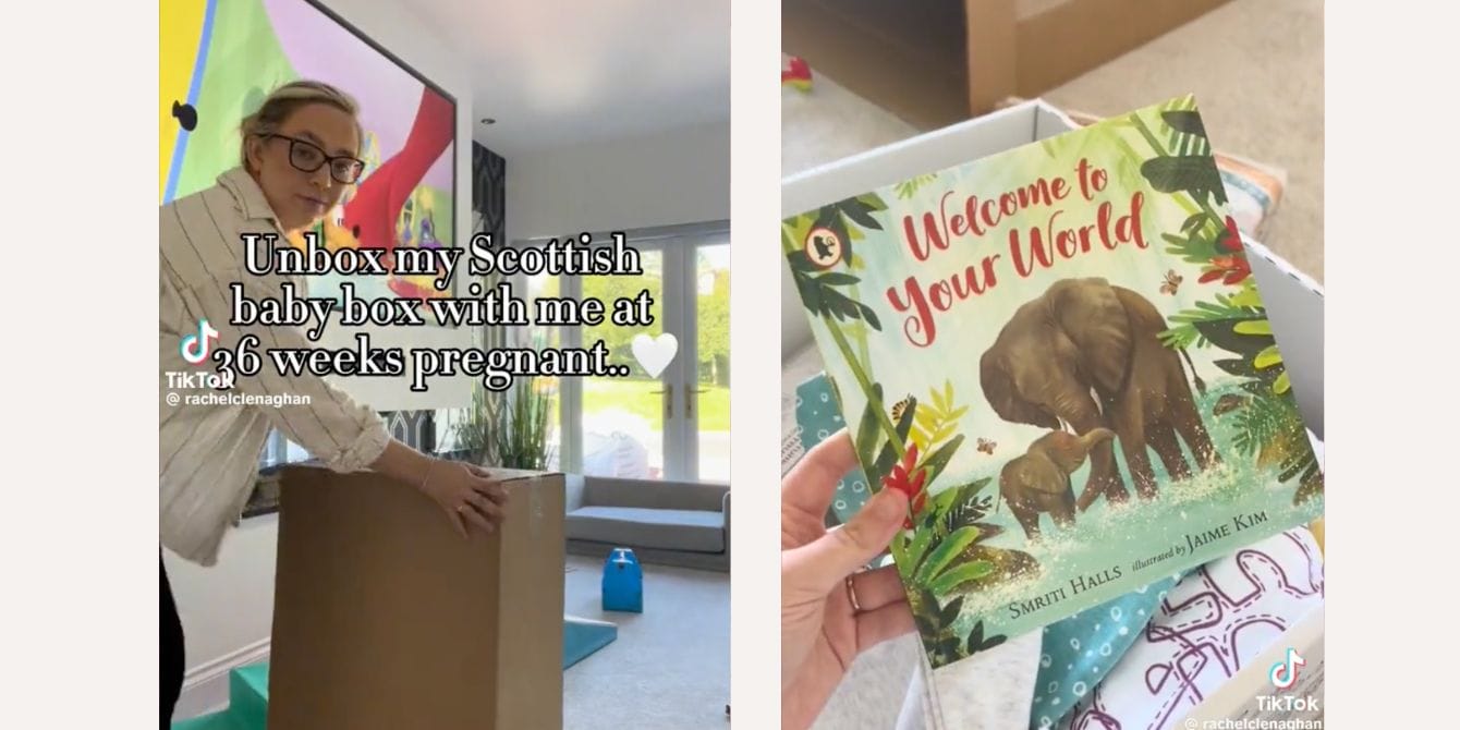 Americans can’t handle this video of a ‘Scottish baby box’ Mom unboxes 'scottish baby box'