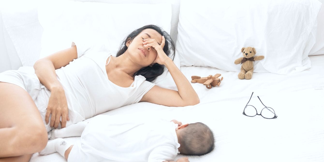 When does a stay-at-home-mom’s job end? According to this dad, never Stressed mom with baby