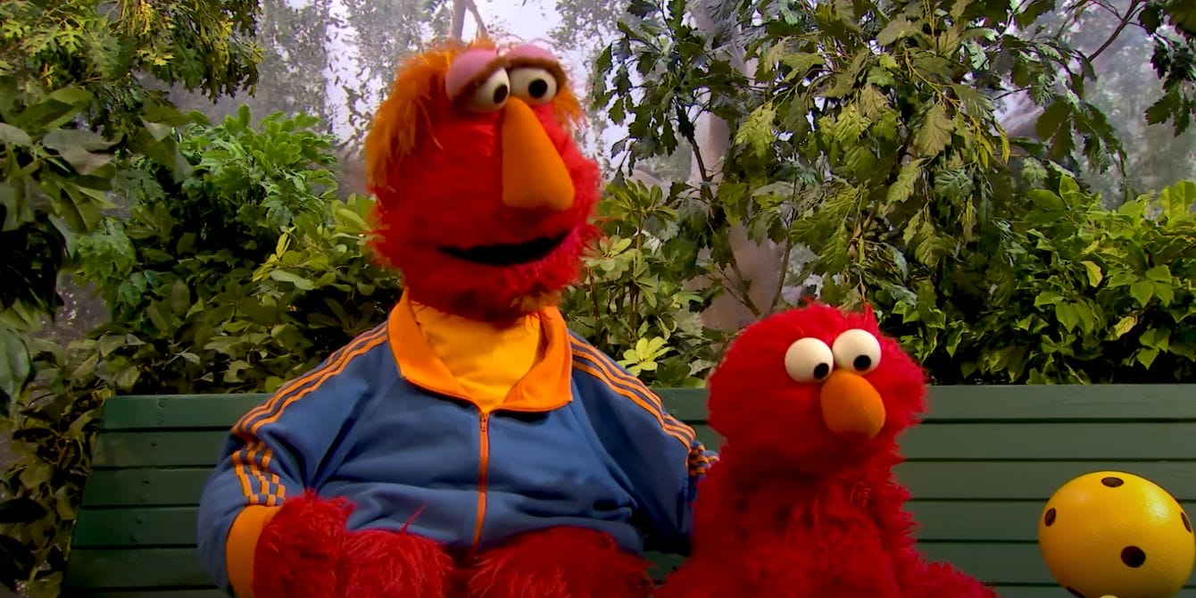 Elmo asks what kids everywhere want to know about addiction Elmo and dad Sesame Workshop talk about parental addiction