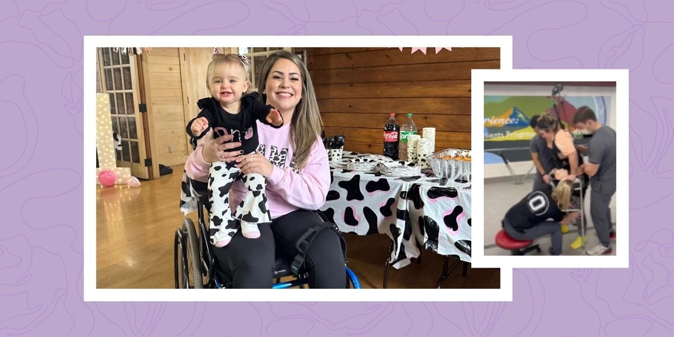 After a paralyzing accident, this mom is learning to walk again—alongside her toddler Woman learns to walk again with toddler