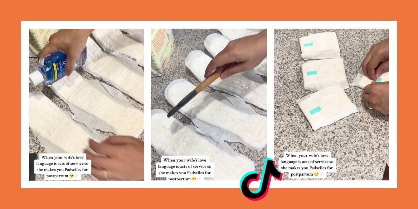 This is how you show up for your postpartum partner: Padsicles Partner makes padsicles for wife