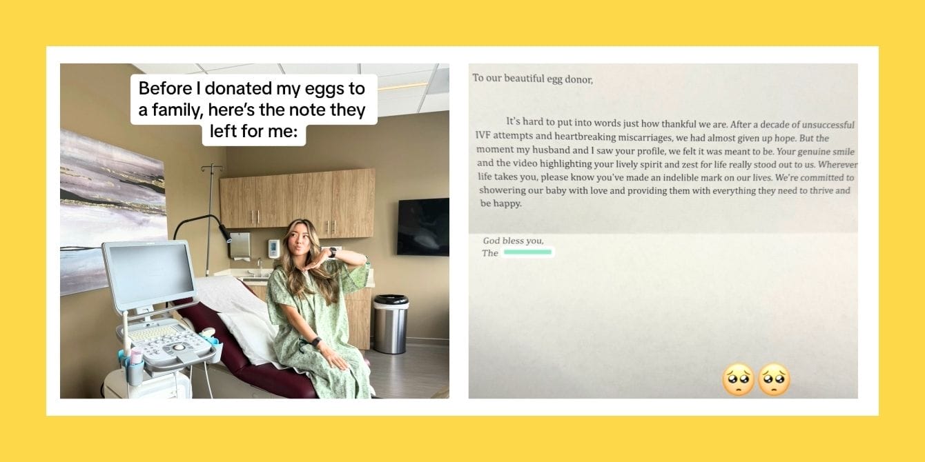 This egg donor received an emotional letter from a a grateful family, and she was left in tears Woman donates eggs and gets sweet letter