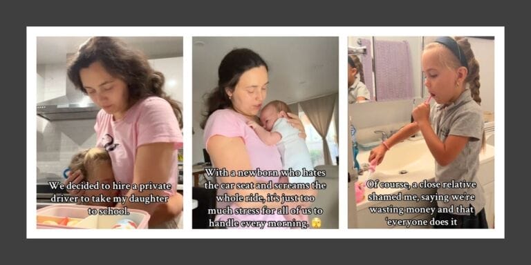 Newborn mom hires driver to take older child to school—and gets shamed for it Newborn mom hires driver for older child