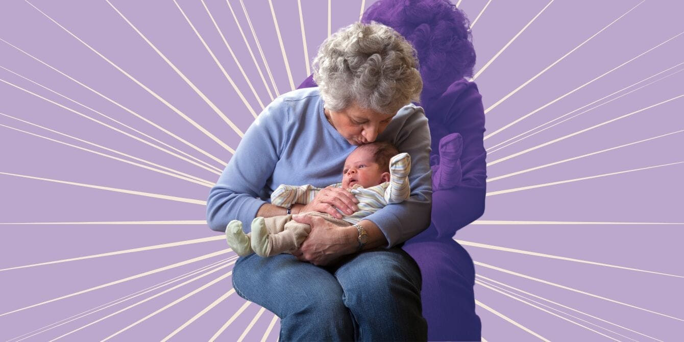 Mom pleads with Grandma not to kiss newborn on the head in viral TikTok A grandma kissing her newborn grandchild