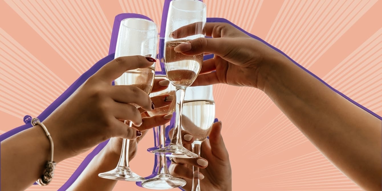 Pregnancy announcement drama: Is it ever okay to share big news at someone else’s party? People holding champagne glasses and making a toast