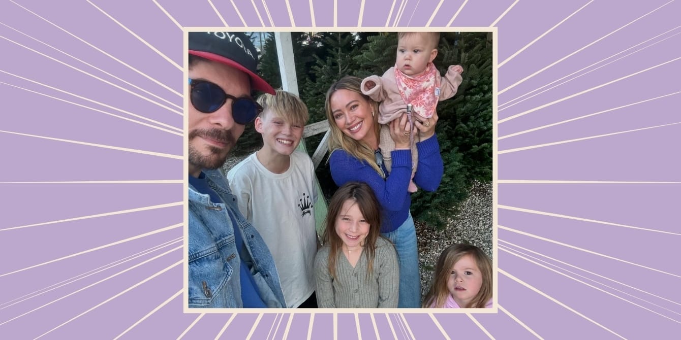 Hilary Duff gets real about the holiday mental load moms face—and shares her go-to hack An image of Hilary Duff with her family