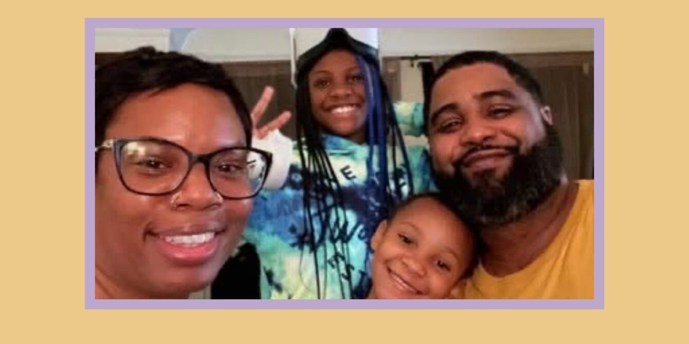 Hero truck driver in Ohio saves 4-year-old found wandering on busy road in the cold Photo of a happy smiling family of four
