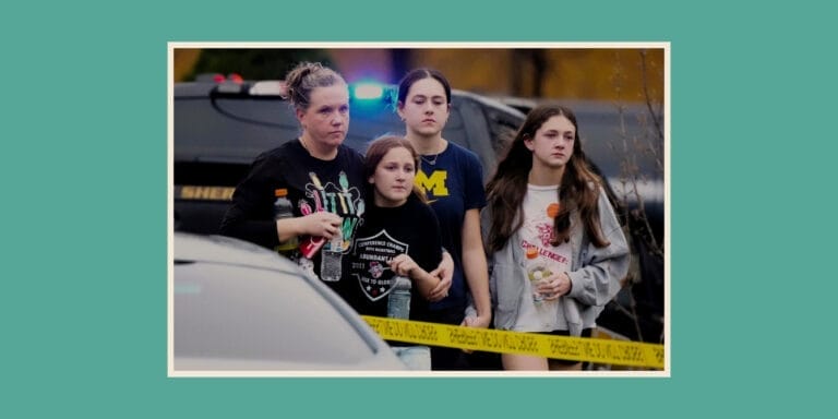 We can’t keep waiting: How parents are leading the fight for safer schools Safe schools: An image of children evacuating after a school shooting