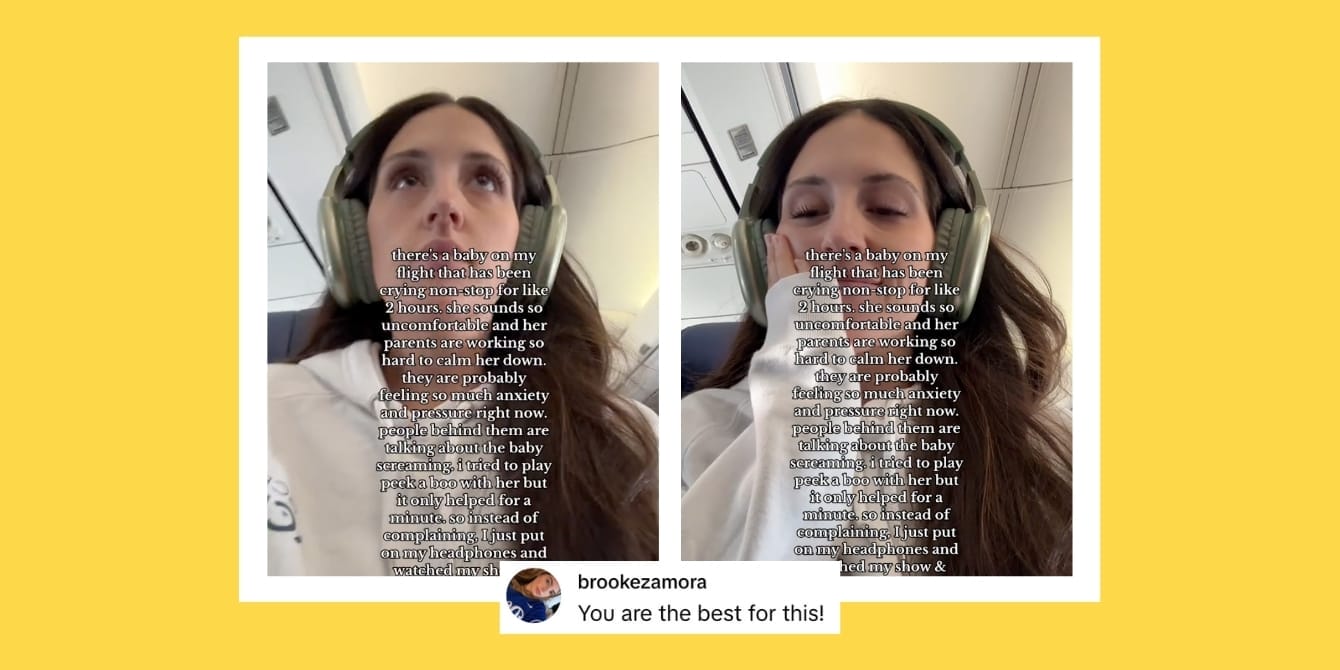Baby cries for 2 hours on a plane—passenger’s reaction wins the internet Viral TikTok: Images of a woman explaining how she handled a baby crying on a flight